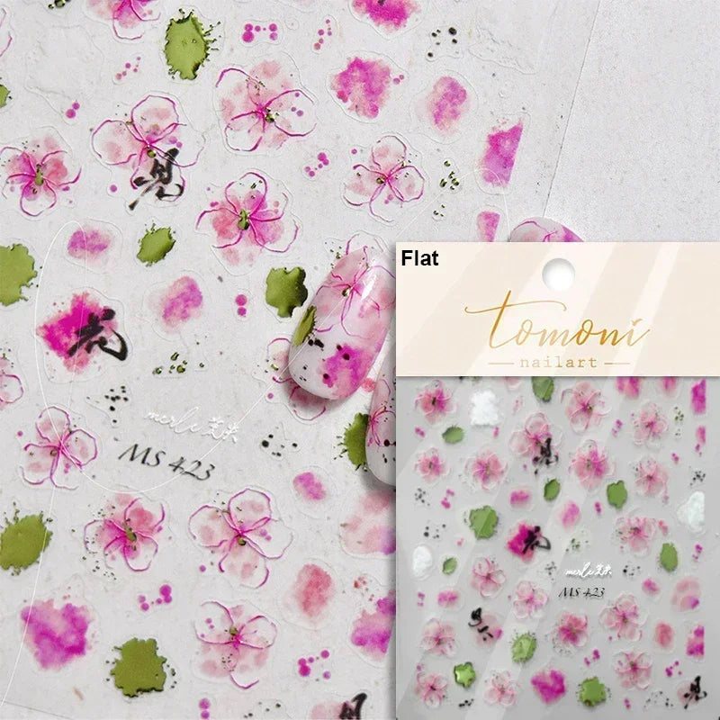 1 Pack 5D Green Four-Leaf Clover Nail Art Stickers