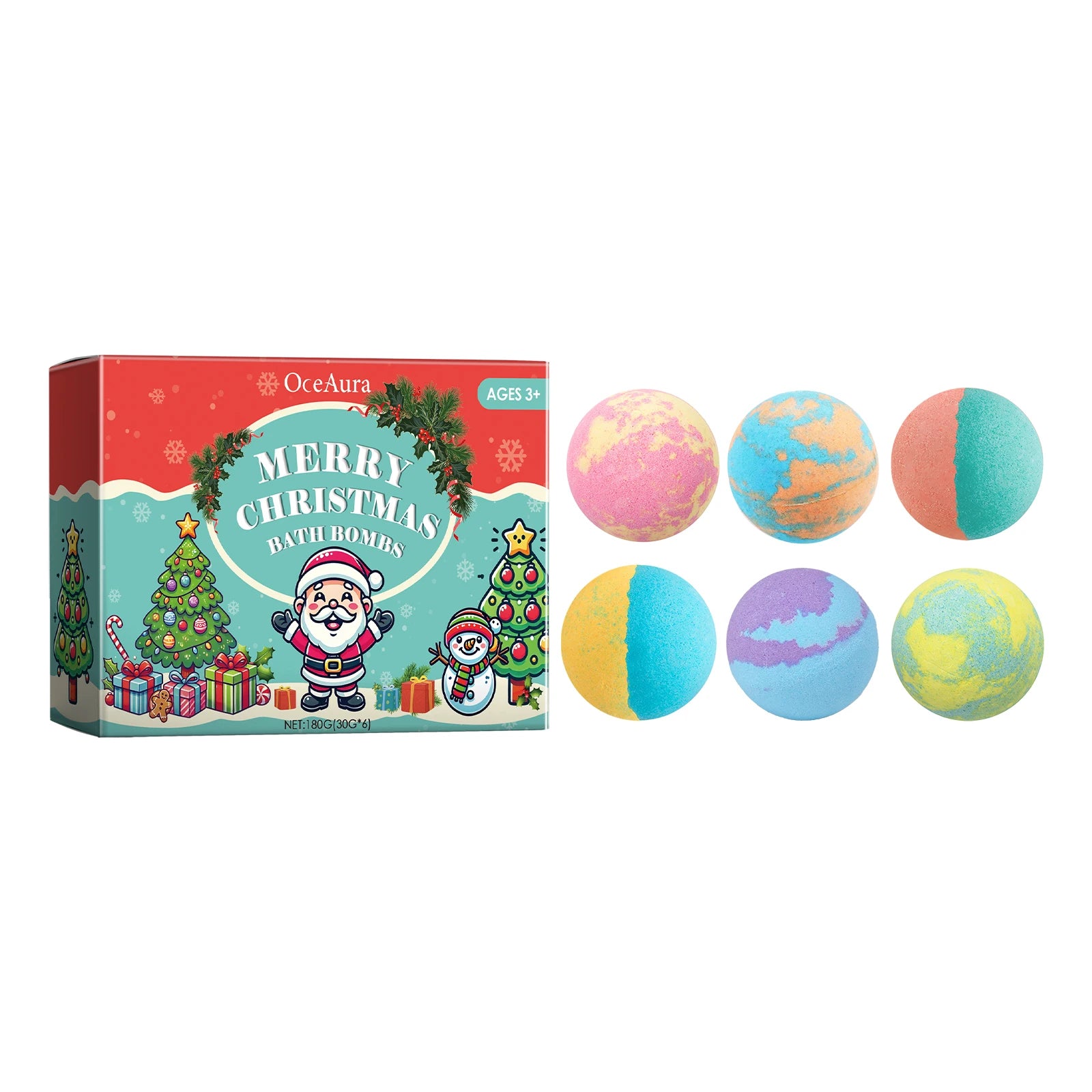 Christmas Bath Bombs Gift Set - 6PCS Spa Foot & Body
